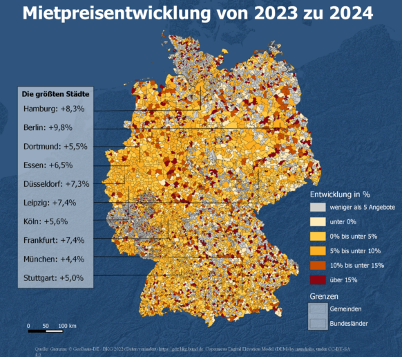 Mietpreise erreichen flächendeckend neue Rekordhöhen